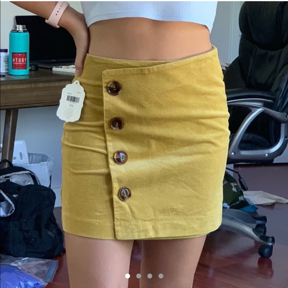 Altard State yellow corduroy miniskirt